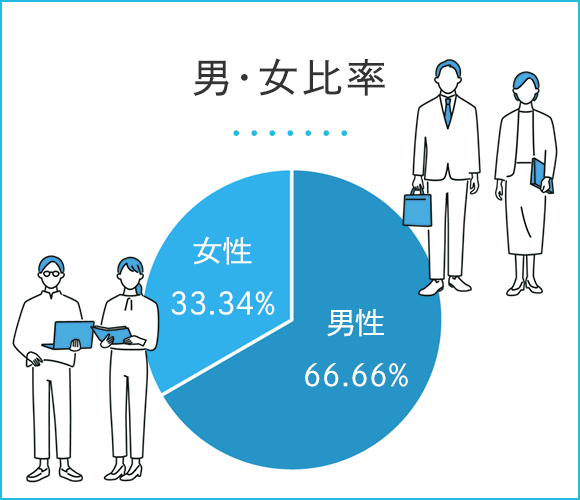 男・女比率